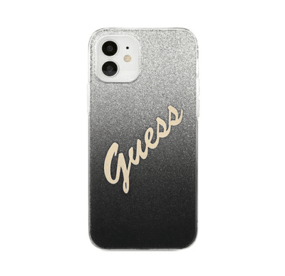 iPhone 12 / 12 Pro Guess Glitter Gradient Black