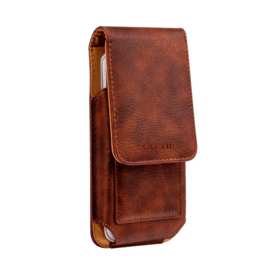Estuche de Piel Cafe Vertical  6.5