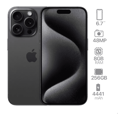 iPhone 15 Pro Max Negro 256GB (e-sim)