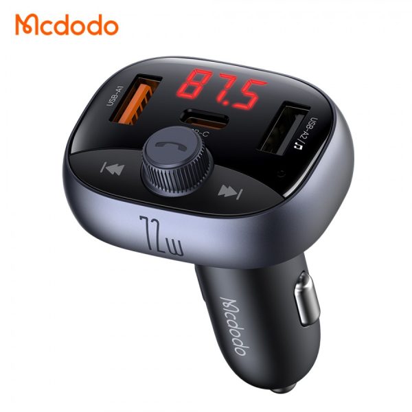 Cargador y Transmisor FM para auto con puertos USB-A y USB-C Mcdodo